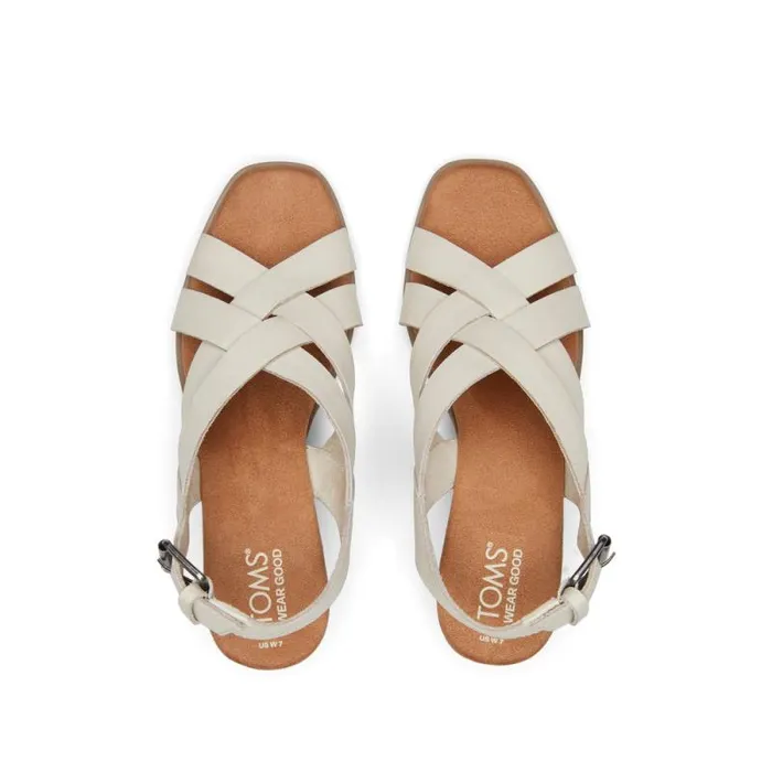 Toms Heels and Wedges Gracie Wedge Sandal Leather Fog 8211 Women