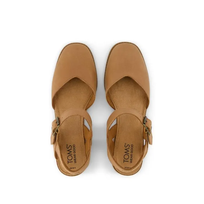 Toms Heels and Wedges Jaclyn Heel Brown Leather 8211 Women
