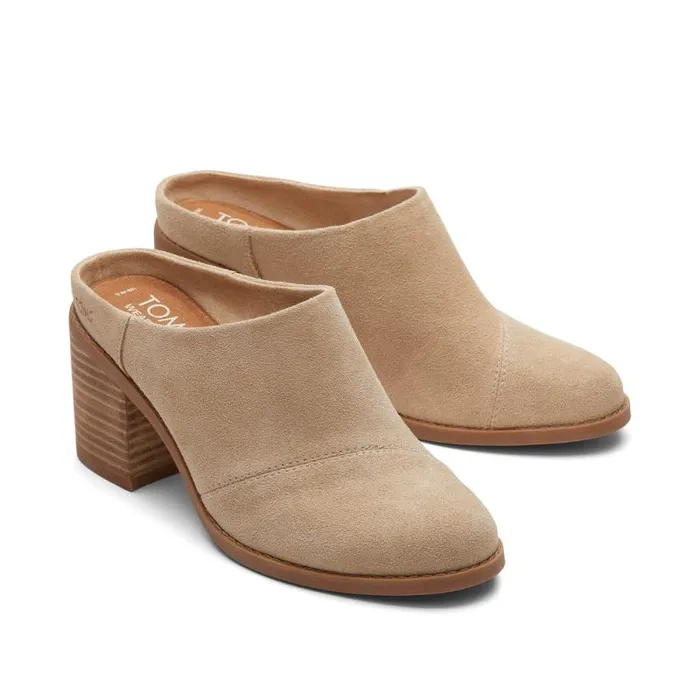 Toms Mules and Slides Evelyn Mule Oatmeal Suede 8211 Women Toms Mules and Slides Evelyn Mule Oatmeal Suede 8211 Women