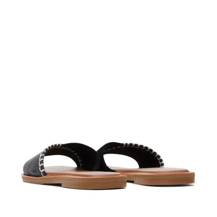 Toms Mules and Slides Shea Slide Sandal Black Leather 8211 Women Toms Mules and Slides Shea Slide Sandal Black Leather 8211 Women