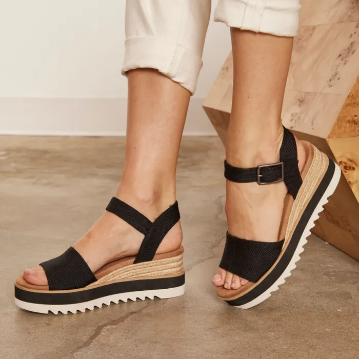Toms Sandals Diana Wedge Sandal Black 8211 Women Toms Sandals Diana Wedge Sandal Black 8211 Women