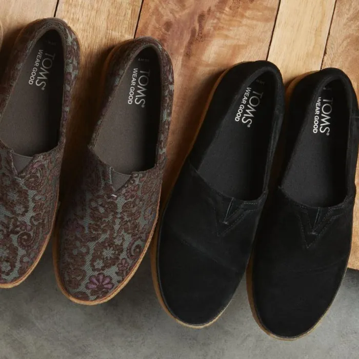 Toms Slip Ons Adelaide Espadrille Black Suede 8211 Women