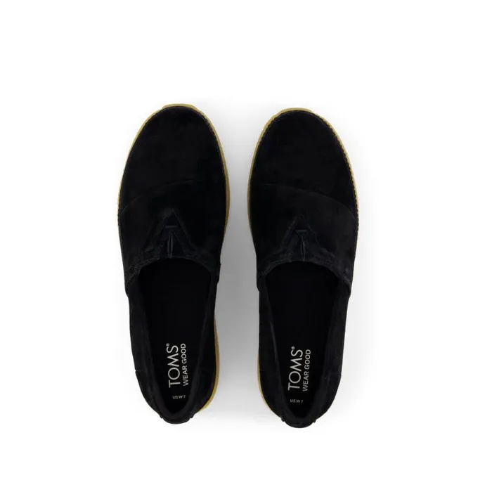 Toms Slip Ons Adelaide Espadrille Black Suede 8211 Women