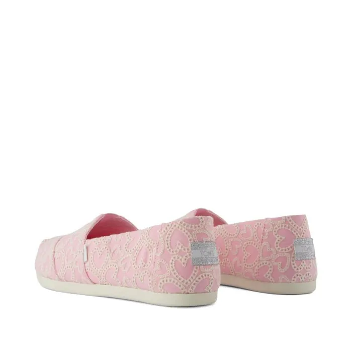 Toms Slip Ons Alpargata Classic Pink Hearts Eyelet 8211 Women Toms Slip Ons Alpargata Classic Pink Hearts Eyelet 8211 Women
