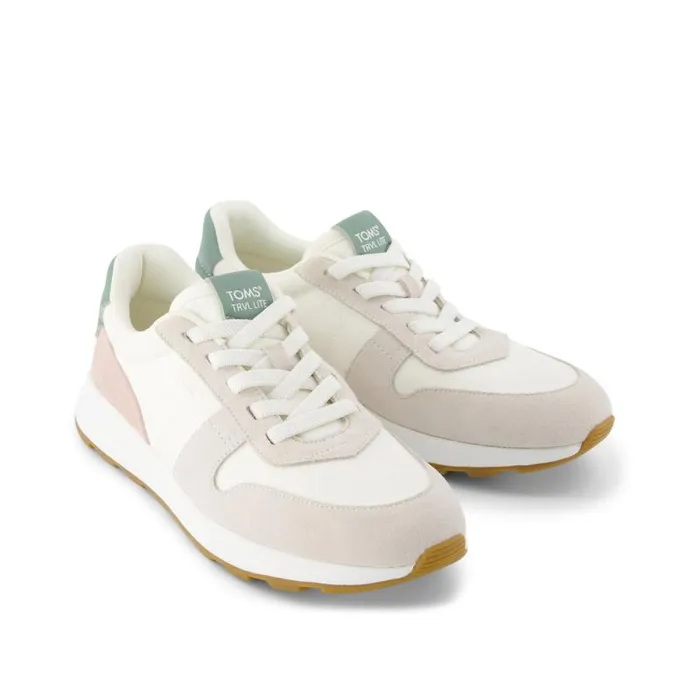 Toms Slip Ons TRVL LITE Retro Runner Sneaker Water Repellent Natural Egret Suede 8211 Women