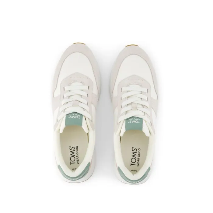 Toms Slip Ons TRVL LITE Retro Runner Sneaker Water Repellent Natural Egret Suede 8211 Women