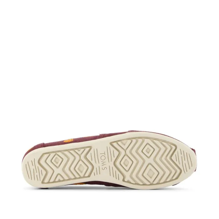 Toms TOMS Classics Alpargata Cloudbound Burgundy Corduroy Embroidered Pumpkins 8211 Women