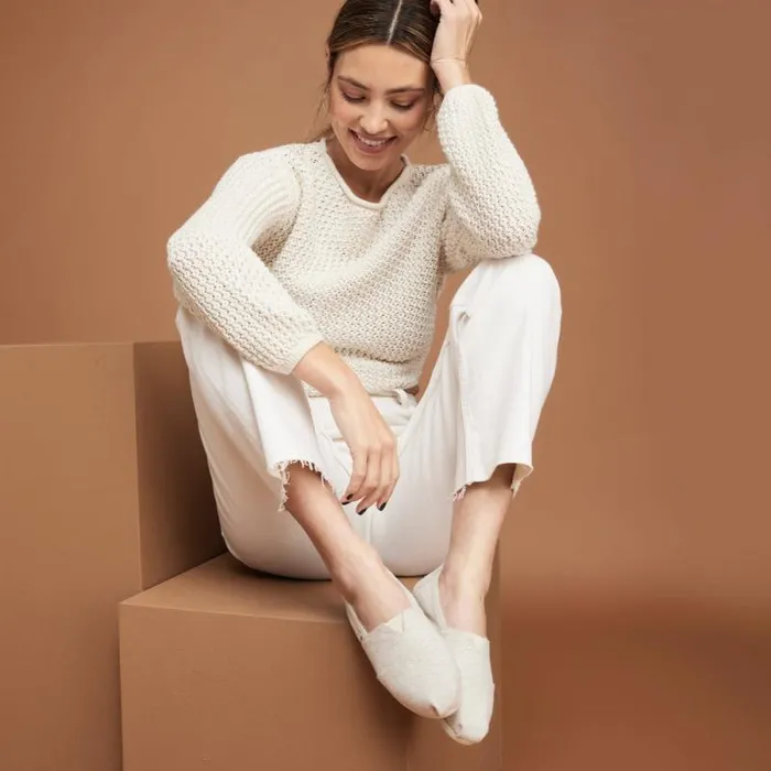 Toms TOMS Classics Alpargata Cozy Natural Herringbone 8211 Women