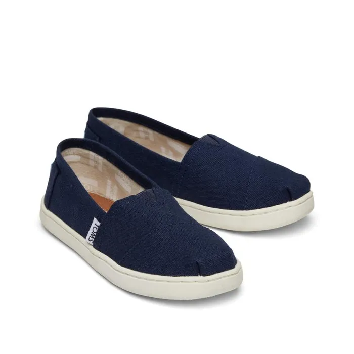 Toms TOMS Classics Alpargata Kids Shoe Navy Canvas 8211 WomenKids Toms TOMS Classics Alpargata Kids Shoe Navy Canvas 8211 WomenKids