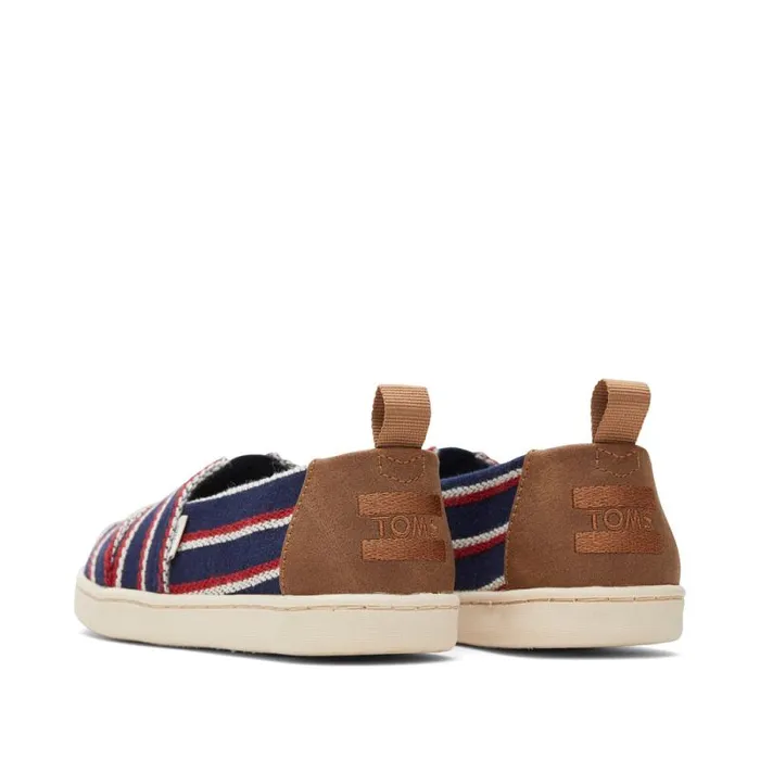 Toms TOMS Classics Alpargata Kids Shoe Navy Woven Stripes 8211 KidsWomen