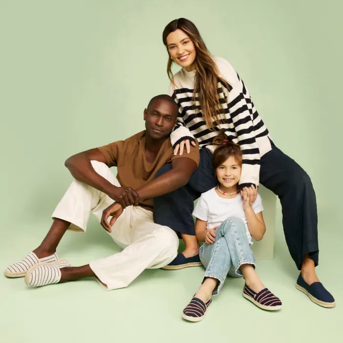 Toms TOMS Classics Alpargata Kids Shoe Navy Woven Stripes 8211 KidsWomen