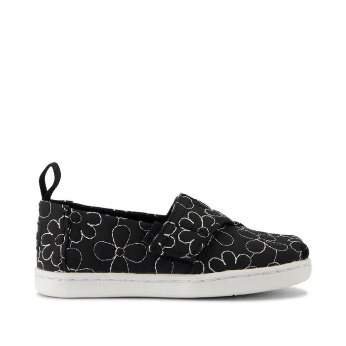 Toms TOMS Classics Alpargata Toddler Shoe Black Quilted Daisy 8211 KidsWomen