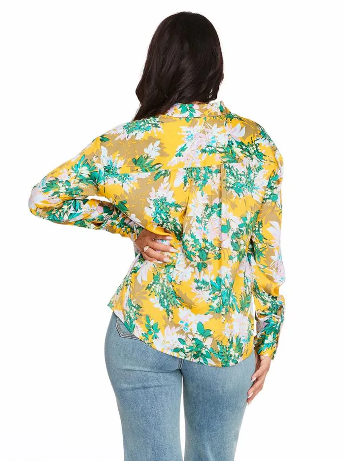 Tops Clothing Jessica Simpson Bodie Blouse In Bloom Field Golden Rod