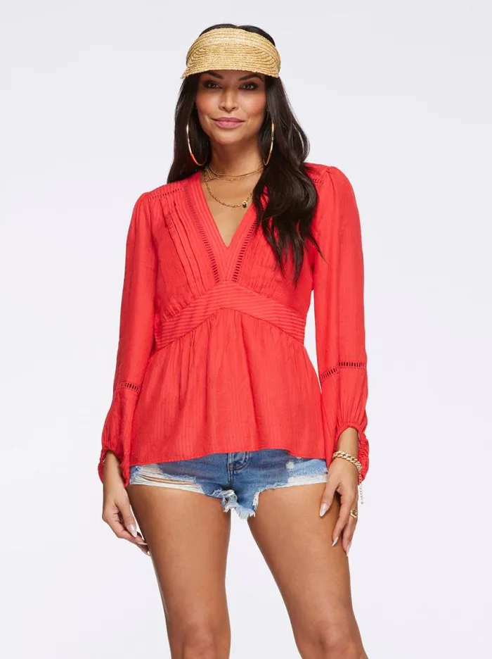 Tops Clothing Jessica Simpson Briar Blouse In Hibiscus