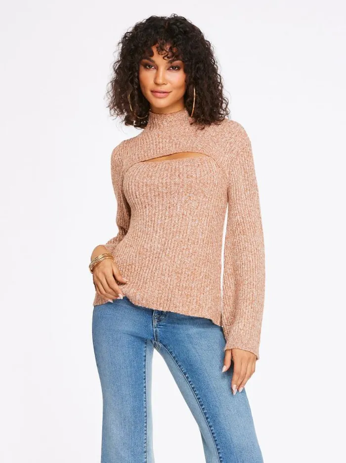 Tops Clothing Jessica Simpson Kaida Sweater In Mocha Mousse