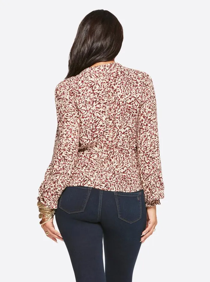 Tops Clothing Jessica Simpson Tanya Top In Camo Leopard