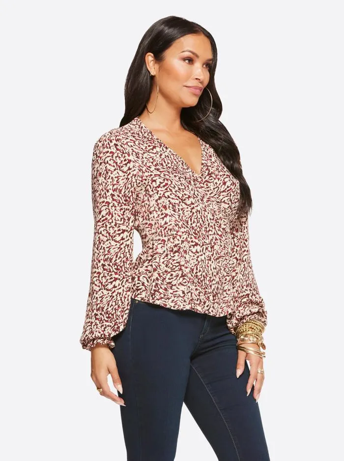 Tops Clothing Jessica Simpson Tanya Top In Camo Leopard
