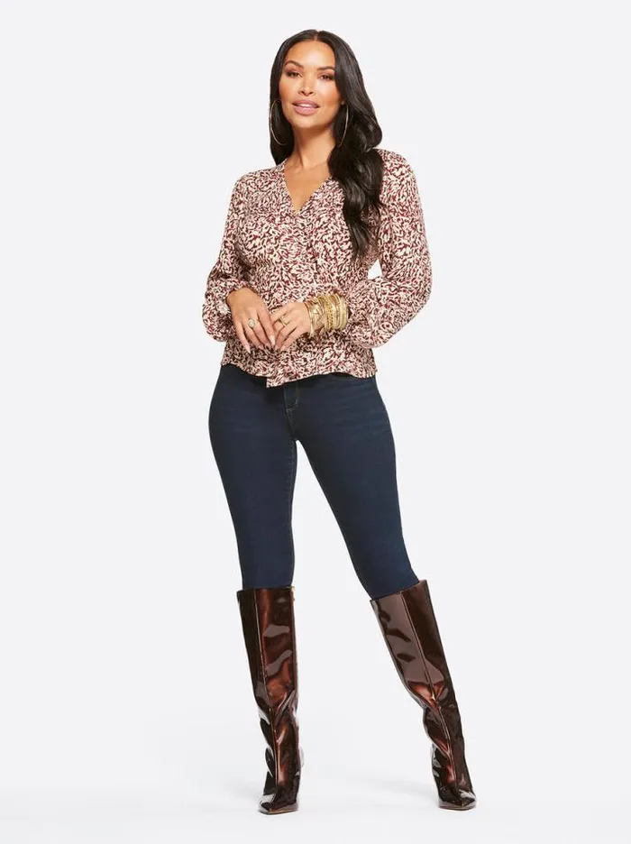 Tops Clothing Jessica Simpson Tanya Top In Camo Leopard