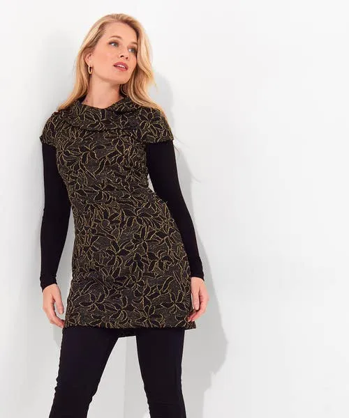 Tops Tunics and Blouses Apparel Joebrowns All That Glitters Jaquard Tunic Black