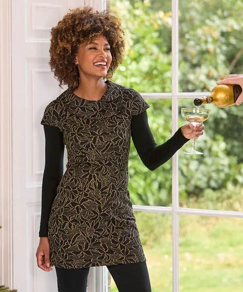 Tops Tunics and Blouses Apparel Joebrowns All That Glitters Jaquard Tunic Black Tops Tunics and Blouses Apparel Joebrowns All That Glitters Jaquard Tunic Black