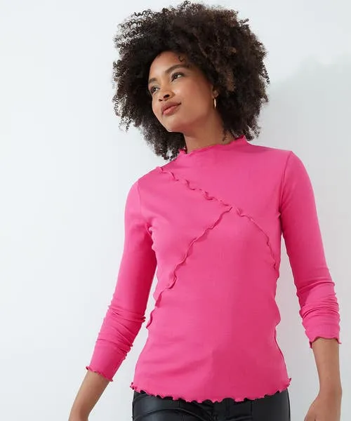 Tops Tunics and Blouses Chrissie Jersey Top CreamPink 8211 Joebrowns Apparel