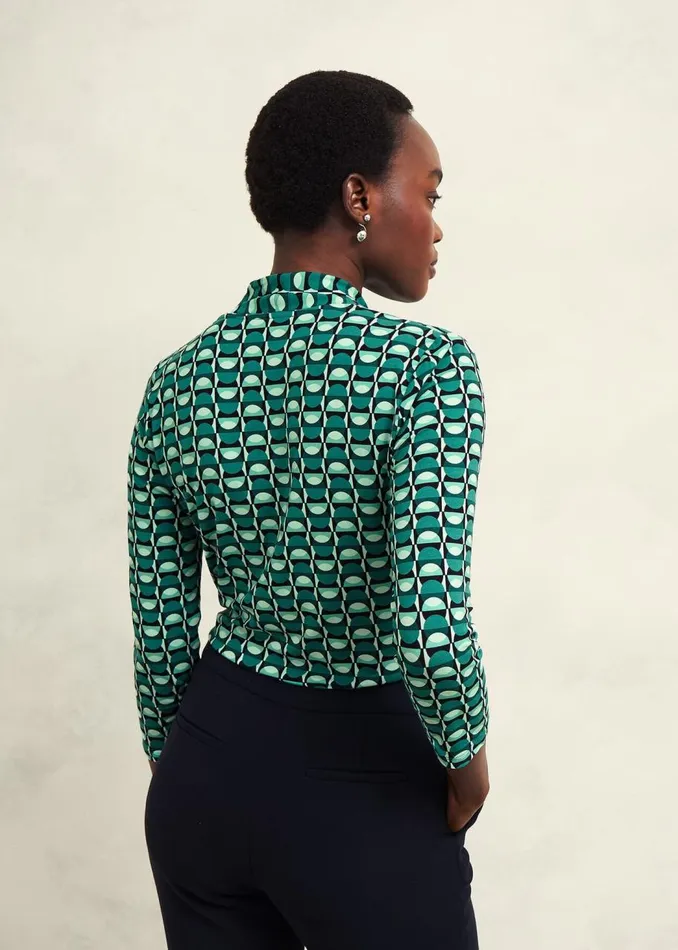 Tops Women HOBBS Aimee Printed Top Agate Green