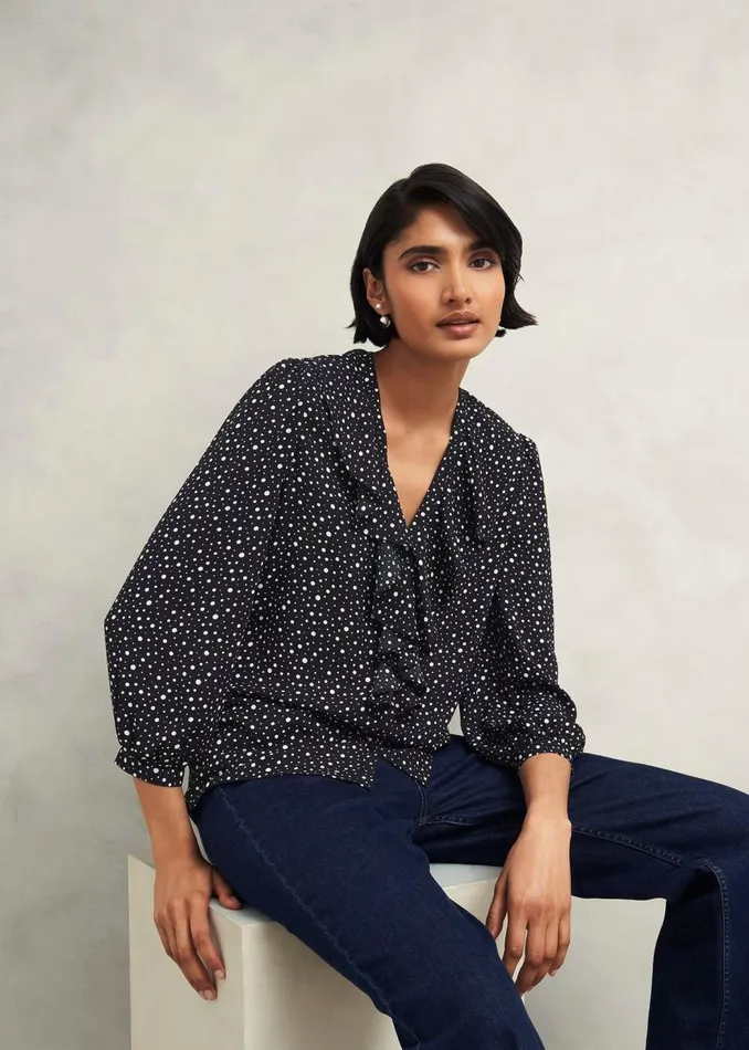 Tops Women HOBBS May Blouse Black Ivory