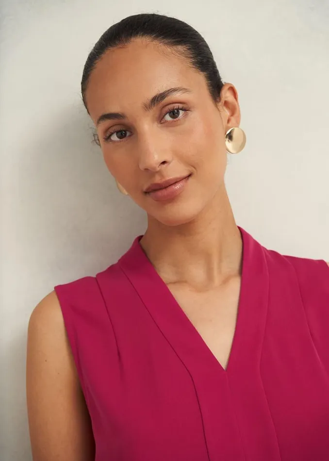 Tops Women HOBBS Shelley Blouse Cranberry Pink
