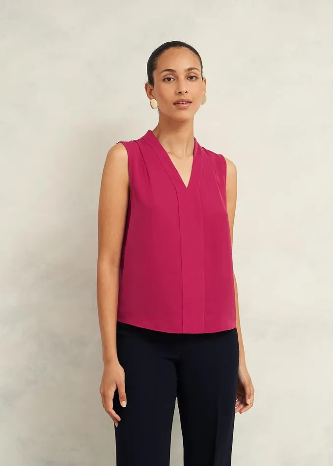 Tops Women HOBBS Shelley Blouse Cranberry Pink
