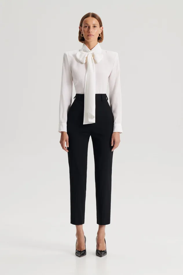 Trousers Scanlan Theodore Women TAILORED CROPPED TROUSER BLACK