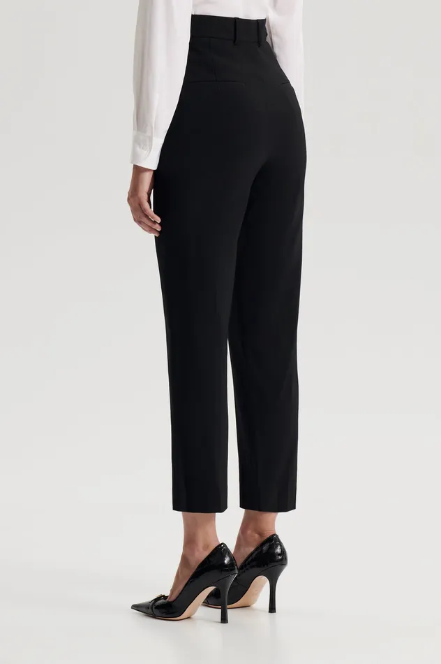 Trousers Scanlan Theodore Women TAILORED CROPPED TROUSER BLACK