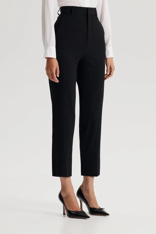 Trousers Scanlan Theodore Women TAILORED CROPPED TROUSER BLACK
