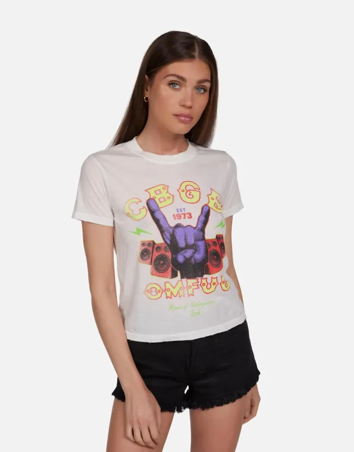 Ursula CBGB Rock Hand Milk Women039s Lauren Moshi Short Sleeve