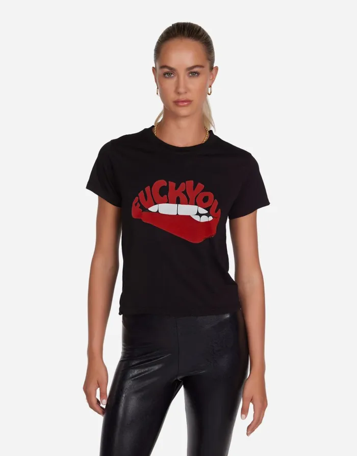 Ursula F You Biting Lip Black Women039s Lauren Moshi Short Sleeve
