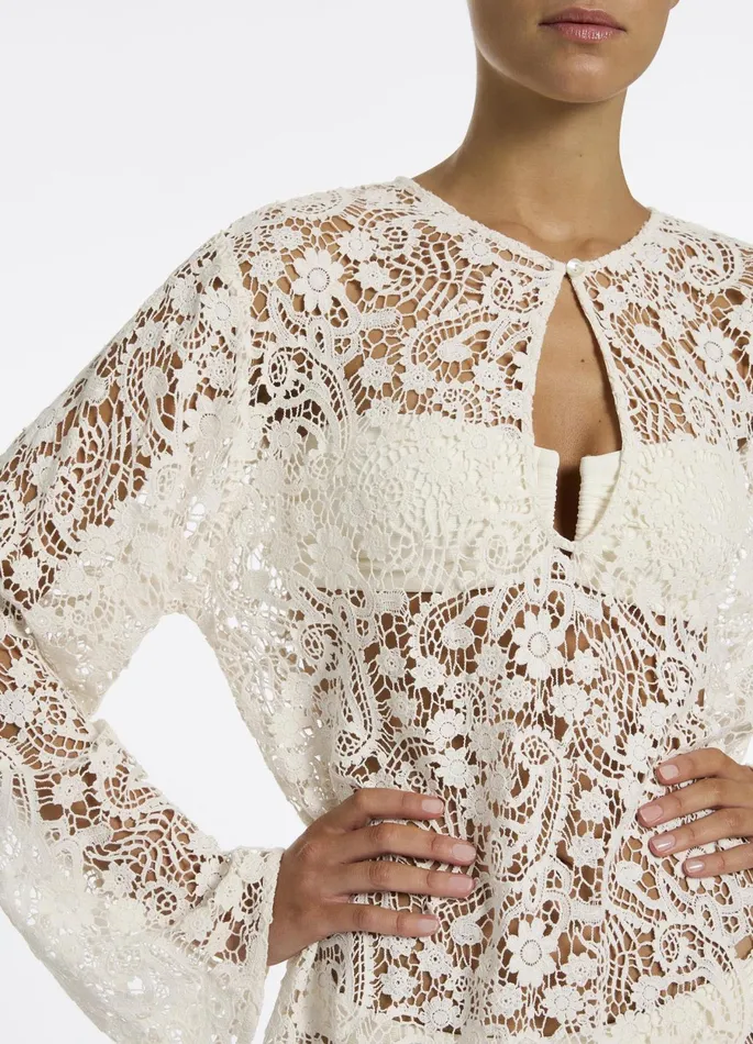 Velana Lace Maxi Kaftan Cream Women JETS Australia Dresses and Kaftans