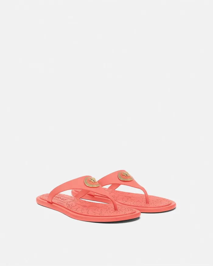 Versace Alia Women Alia Flat Rubber Sandals Coral