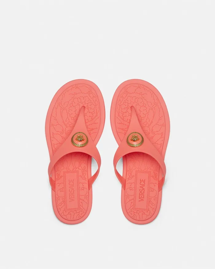 Versace Alia Women Alia Flat Rubber Sandals Coral