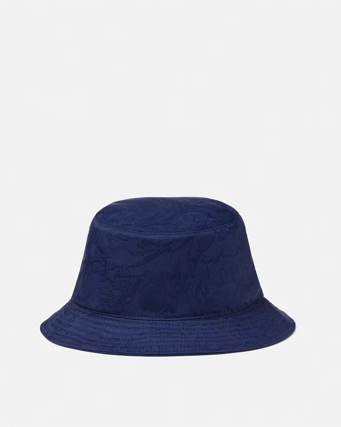 Versace Bags and Accessories Kids Barocco Jacquard Bucket Hat Blue