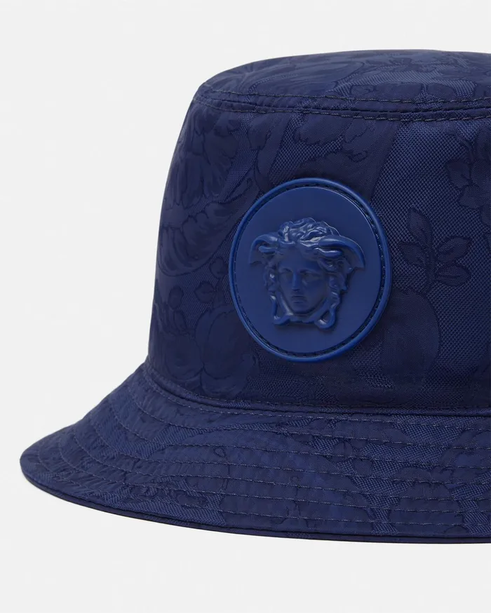 Versace Bags and Accessories Kids Barocco Jacquard Bucket Hat Blue