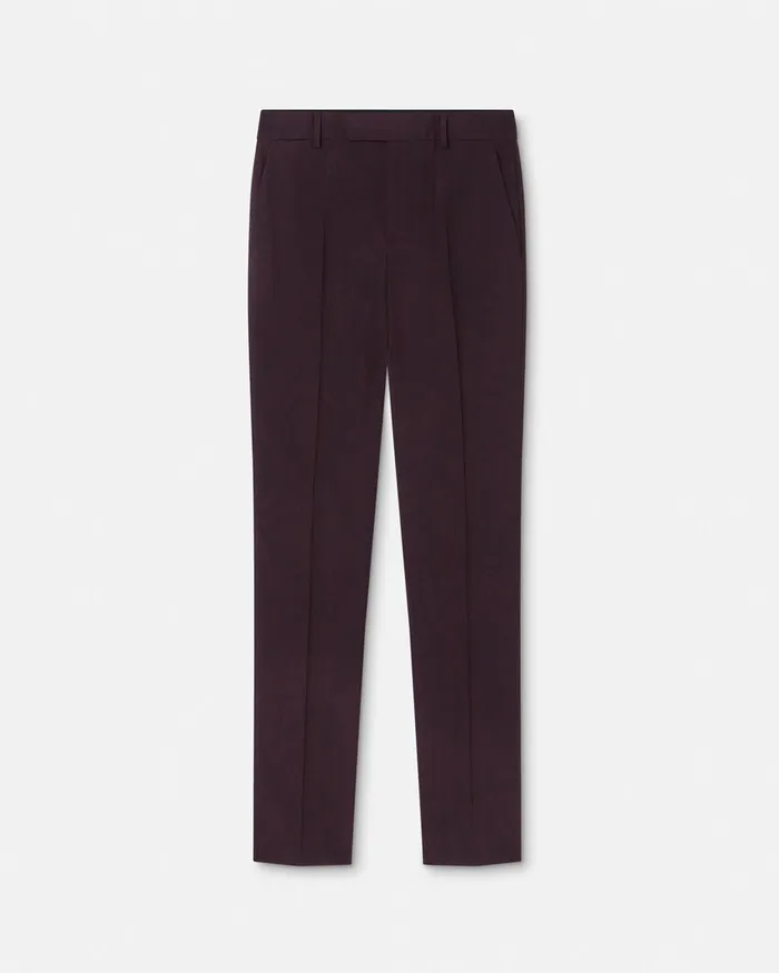 Versace Blazers and Suits Men Barocco Jacquard Wool Formal Pants Brown