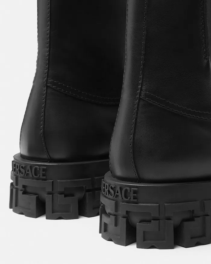 Versace Boots Men Greca Portico Boots Black