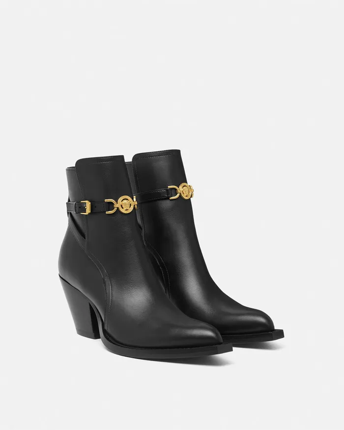 Versace Boots Women Medusa 03995 Ankle Boots 25034 65 Mm Blackgold