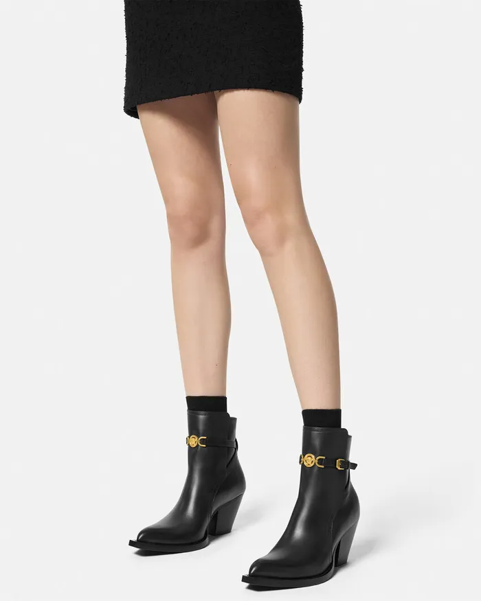 Versace Boots Women Medusa 03995 Ankle Boots 25034 65 Mm Blackgold