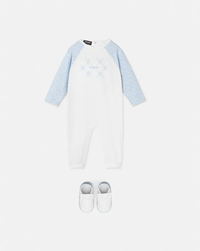 Versace Clothing Kids Logo Baby Sleepsuit White