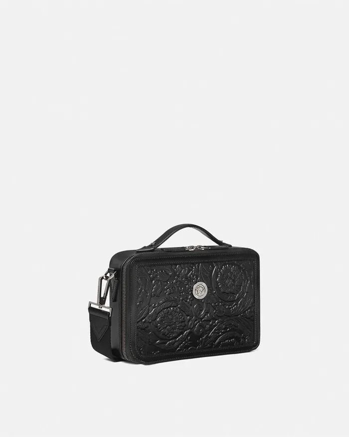 Versace Crossbody and Messengers Men Medusa Biggie Barocco Messenger Bag Black