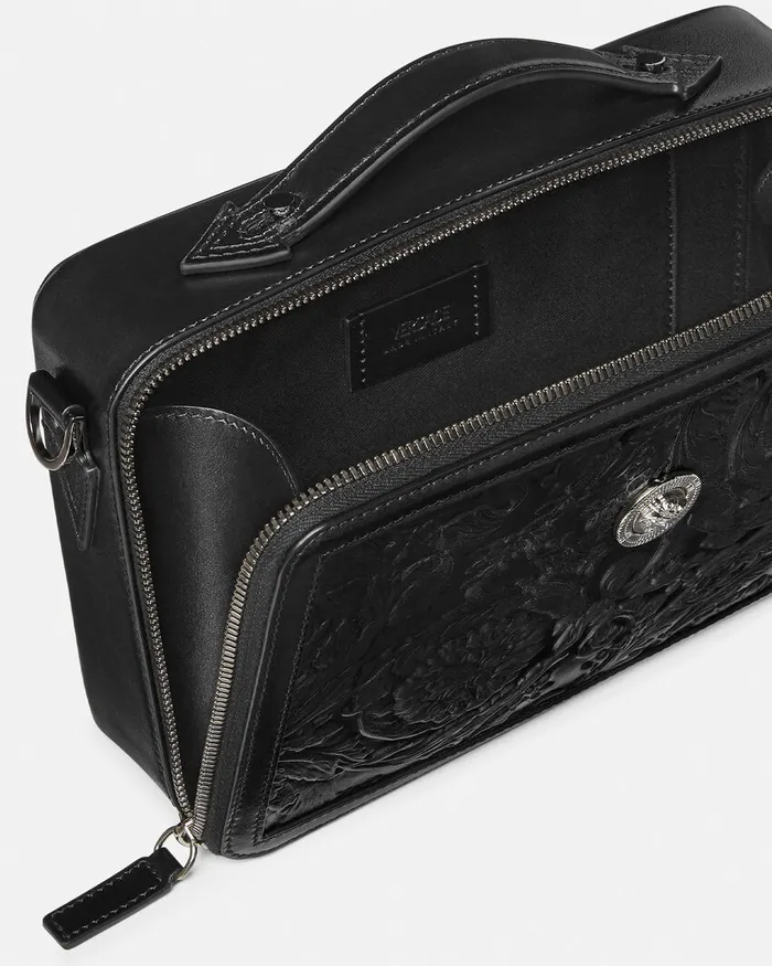 Versace Crossbody and Messengers Men Medusa Biggie Barocco Messenger Bag Black