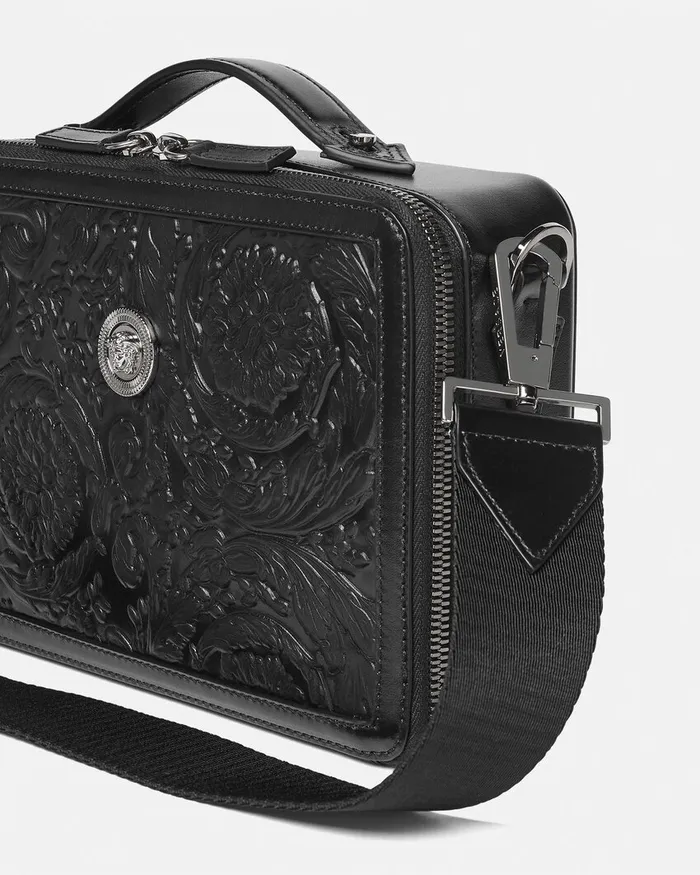 Versace Crossbody and Messengers Men Medusa Biggie Barocco Messenger Bag Black