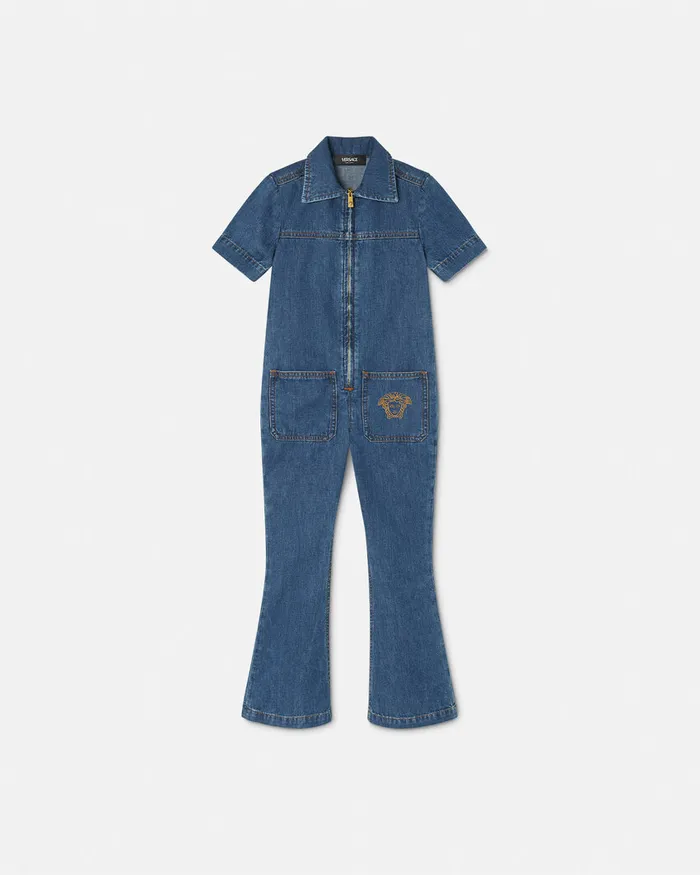 Versace Denim Kids Denim Jumpsuit Blue