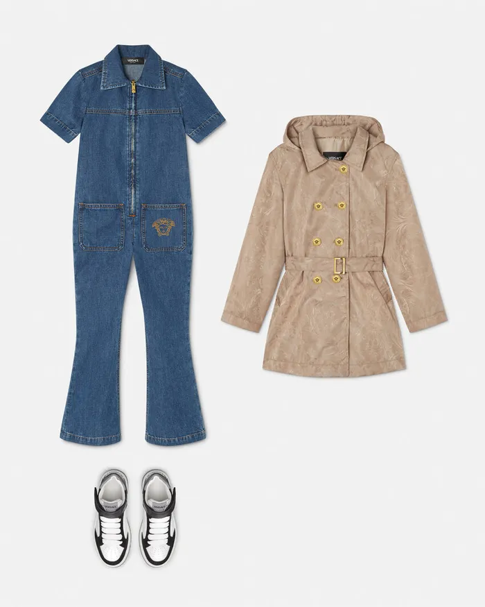 Versace Denim Kids Denim Jumpsuit Blue