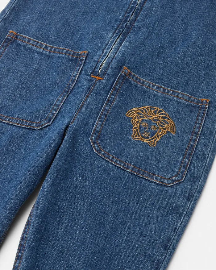 Versace Denim Kids Denim Jumpsuit Blue